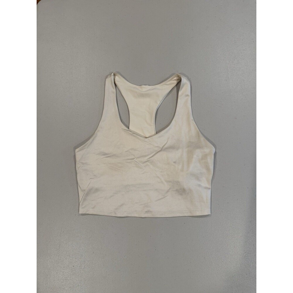 Fabletics Sports Bra Womens Large* Beige Stretch Gym Yoga Active Athletic Tennis
